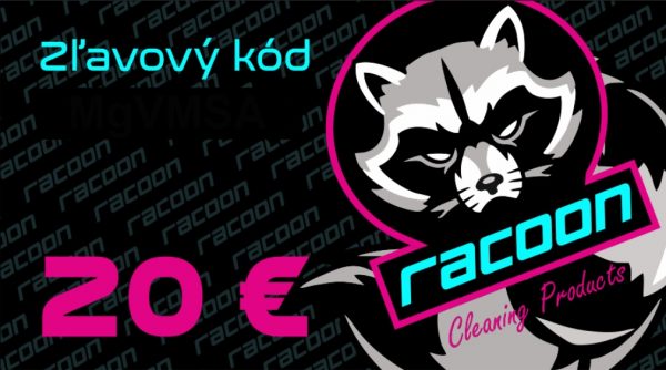 darčeková poukážka Racoon Cleaning Products v hodnote 20 eur